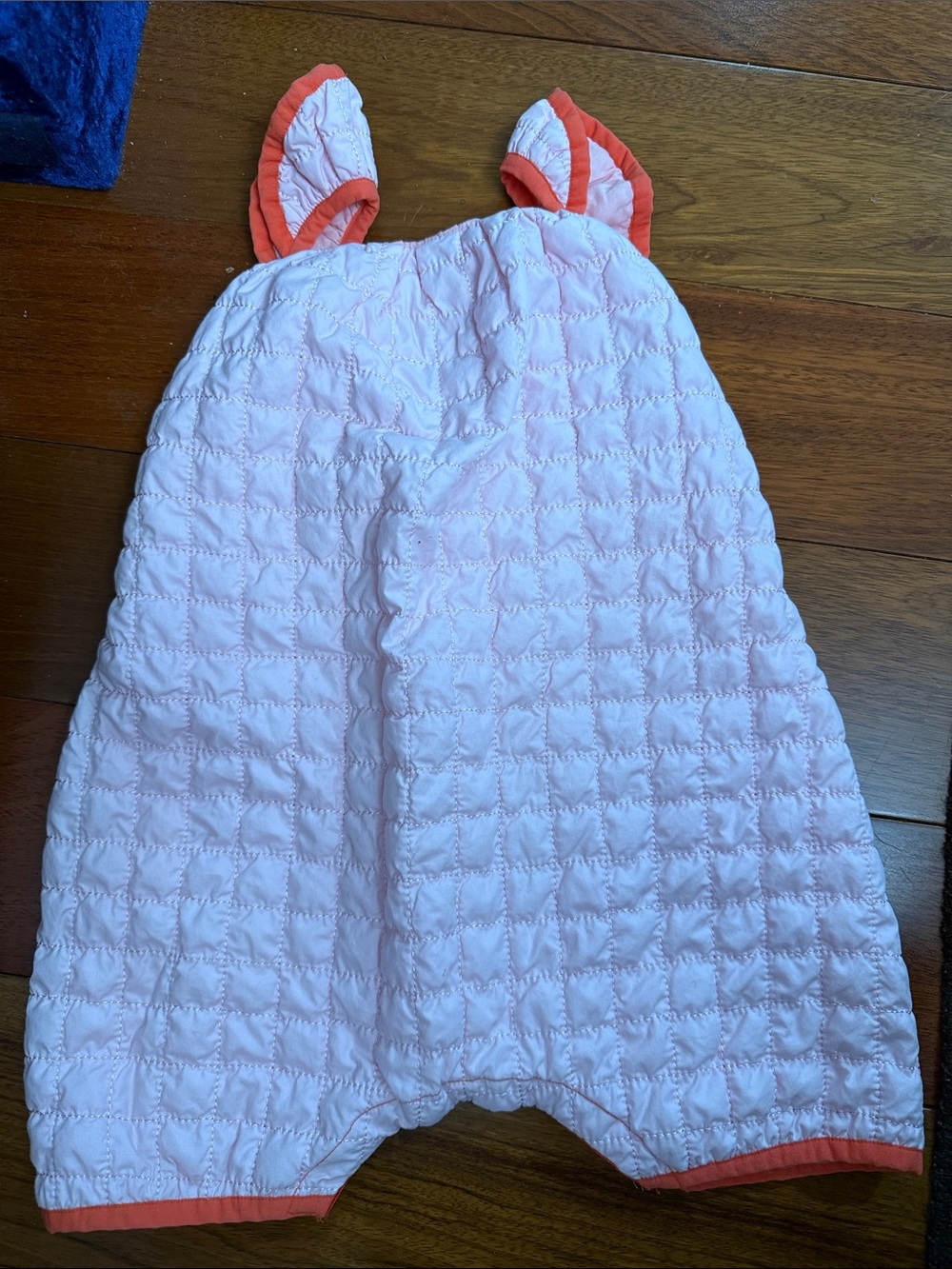 Tia Cibani Light Pink Quilted Kids Romper with Coral Trim